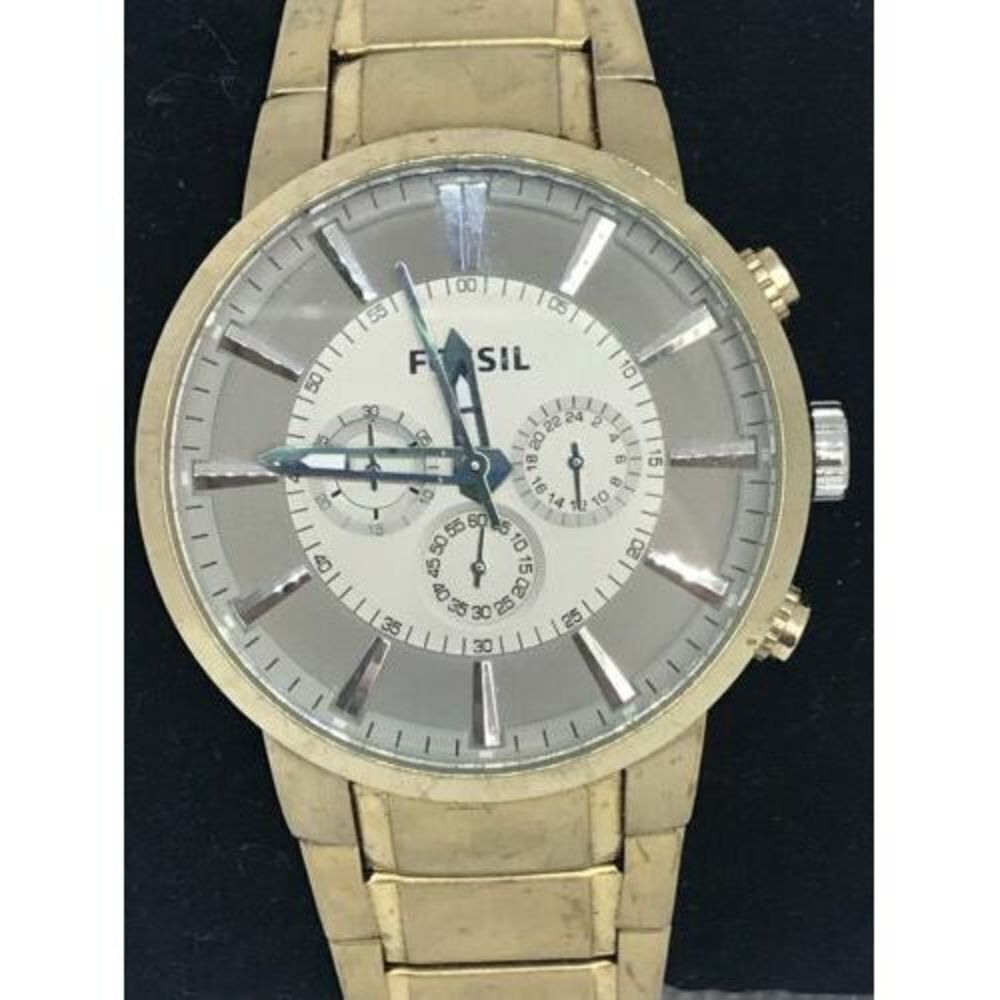 Fossil FS4428 Men's Watch Stainless Steel Champagne Gold Analog 47mm Case D29